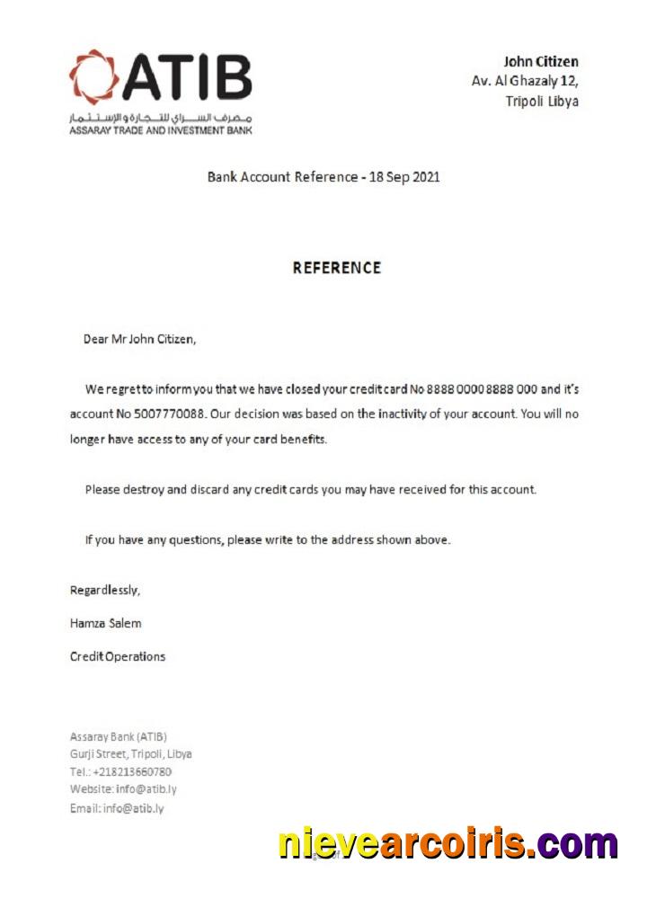 Libya Assaray Bank closure reference